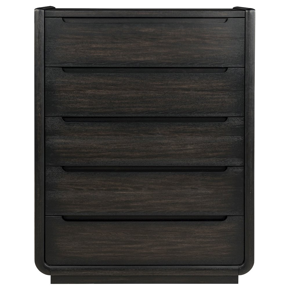 Leandro 5-drawer Bedroom Chest of Drawers Burnished Black. Picture 2