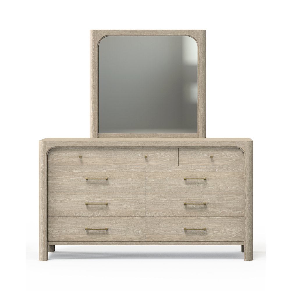 Solano 9-drawer Bedroom Dresser with Mirror Weathered Mango. Picture 1