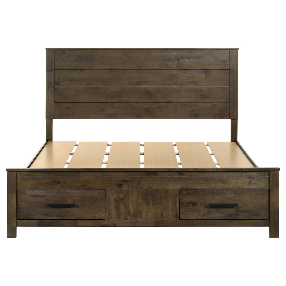 Woodmont Eastern King Storage Bed Rustic Golden Brown. Picture 4