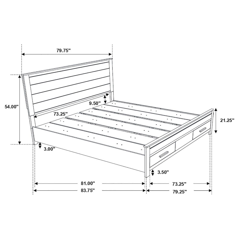 Woodmont Eastern King Storage Bed Rustic Golden Brown. Picture 10