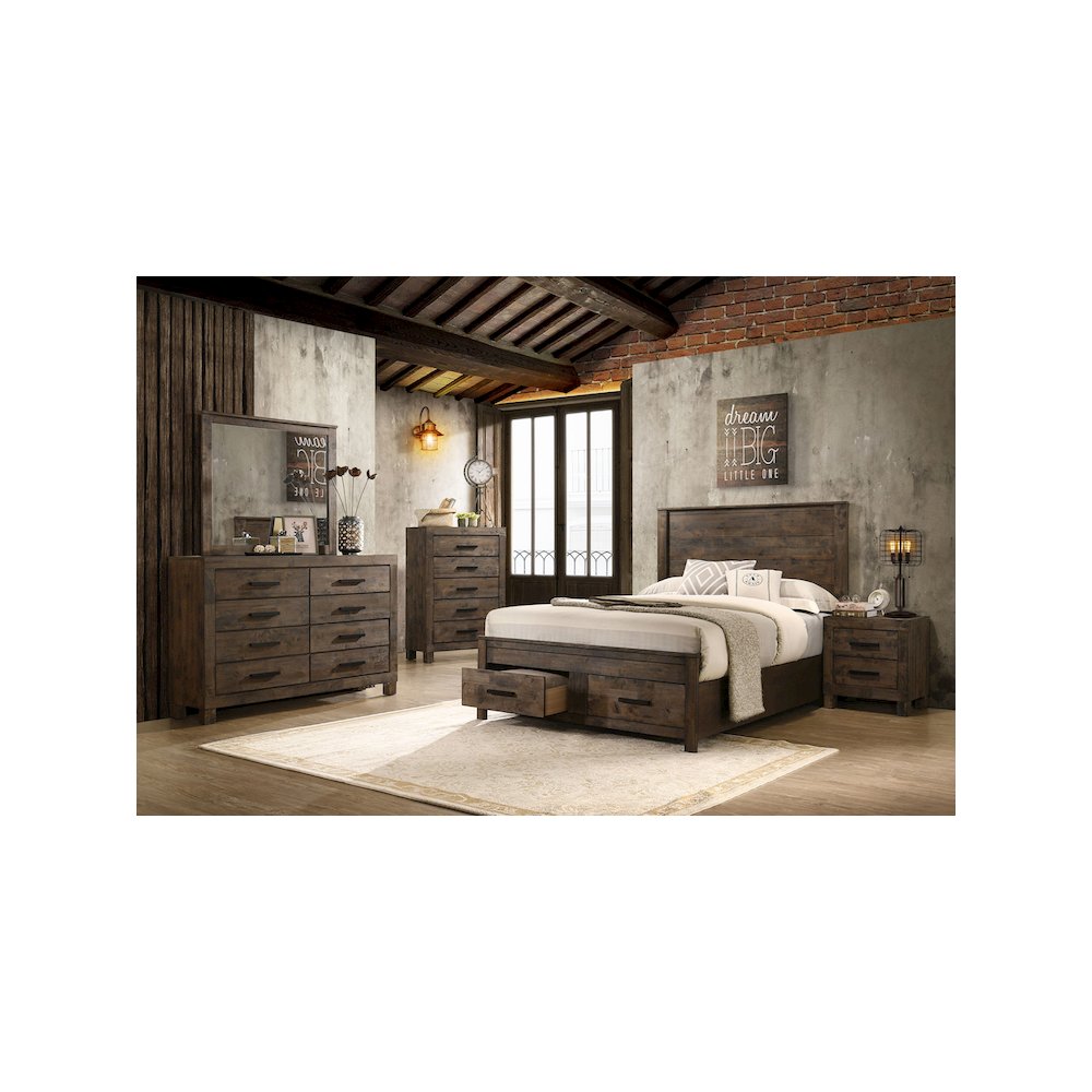 Woodmont Eastern King Storage Bed Rustic Golden Brown. Picture 9