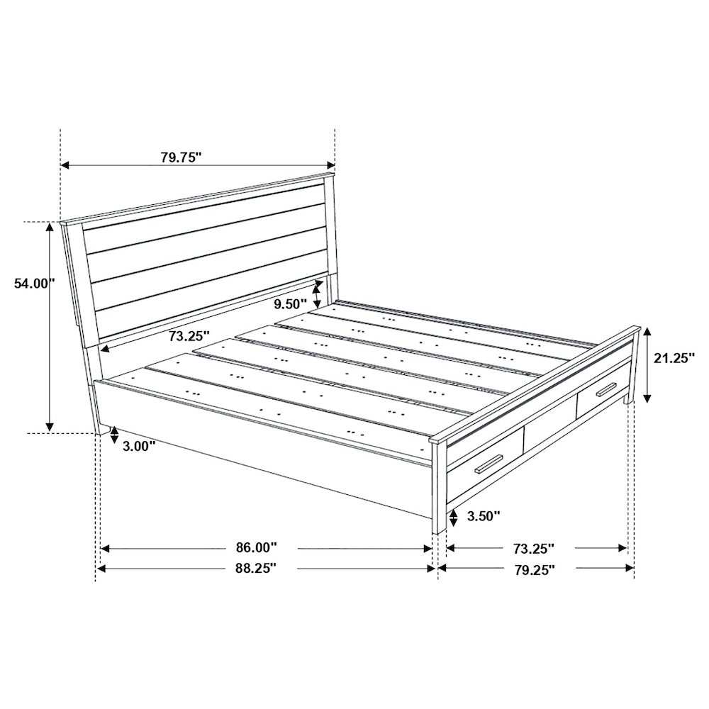 Woodmont California King Storage Bed Rustic Golden Brown. Picture 10