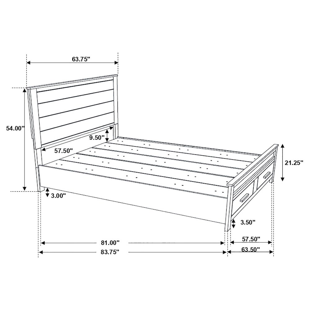 Woodmont Wood Queen Storage Panel Bed Rustic Golden Brown. Picture 10