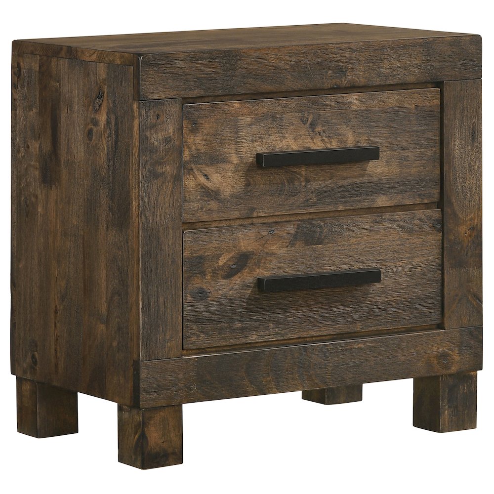 Woodmont 2-drawer Nightstand Rustic Golden Brown. Picture 1