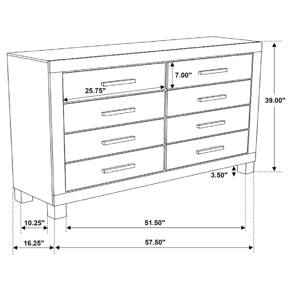 Woodmont 8-drawer Dresser Rustic Golden Brown. Picture 13