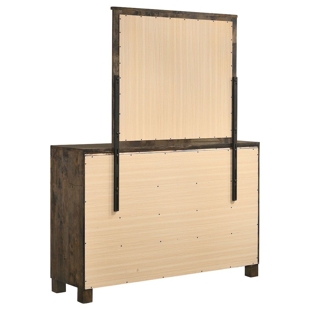 Woodmont 8-drawer Dresser with Mirror Rustic Golden Brown. Picture 6