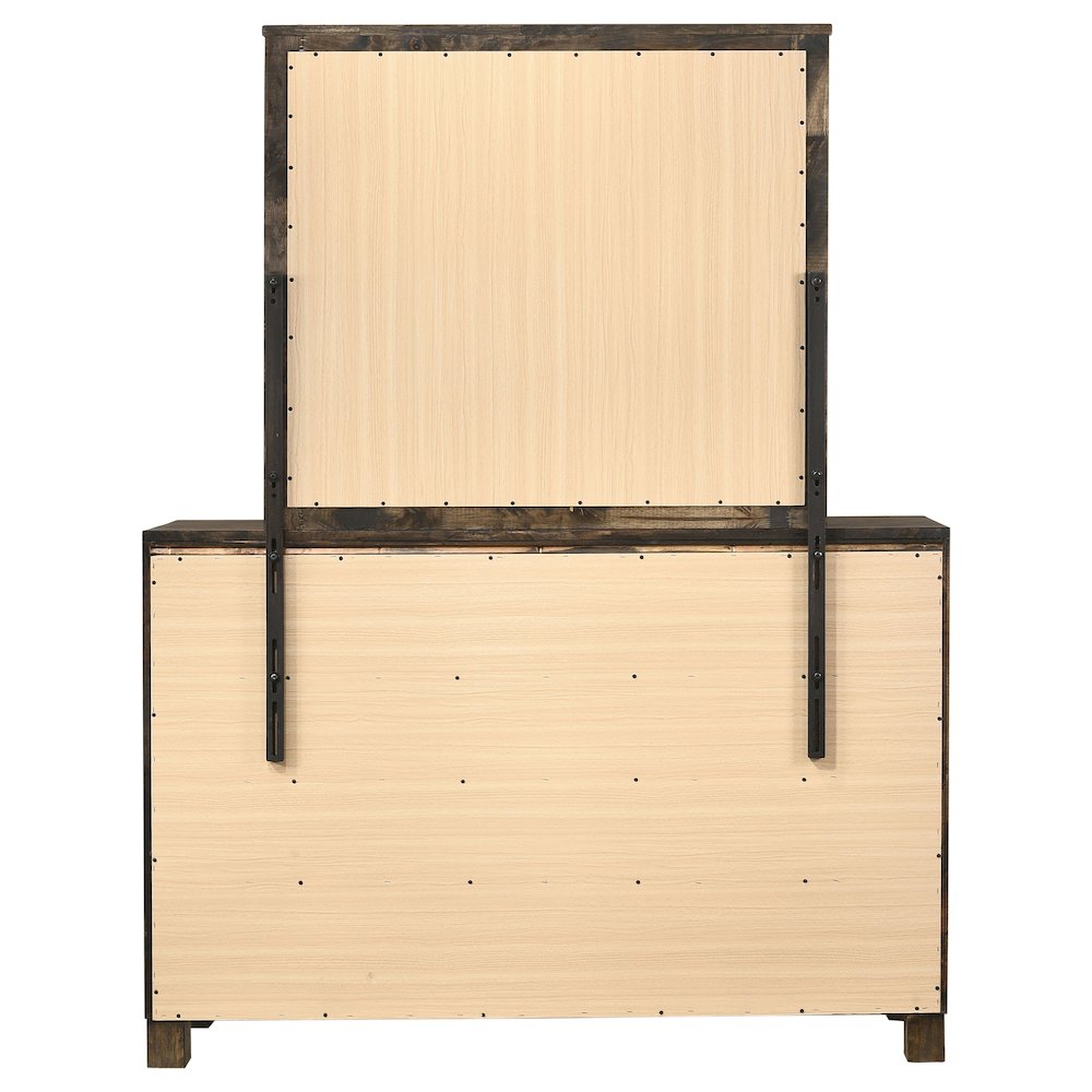 Woodmont 8-drawer Dresser with Mirror Rustic Golden Brown. Picture 7