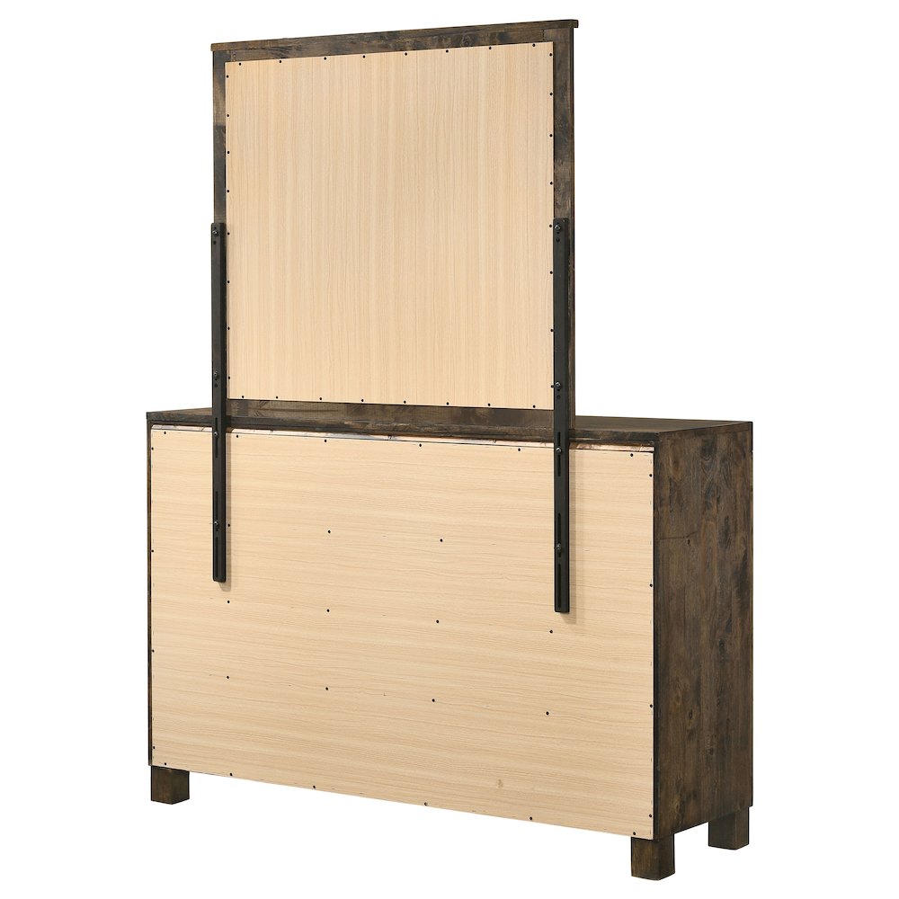Woodmont 8-drawer Dresser with Mirror Rustic Golden Brown. Picture 8