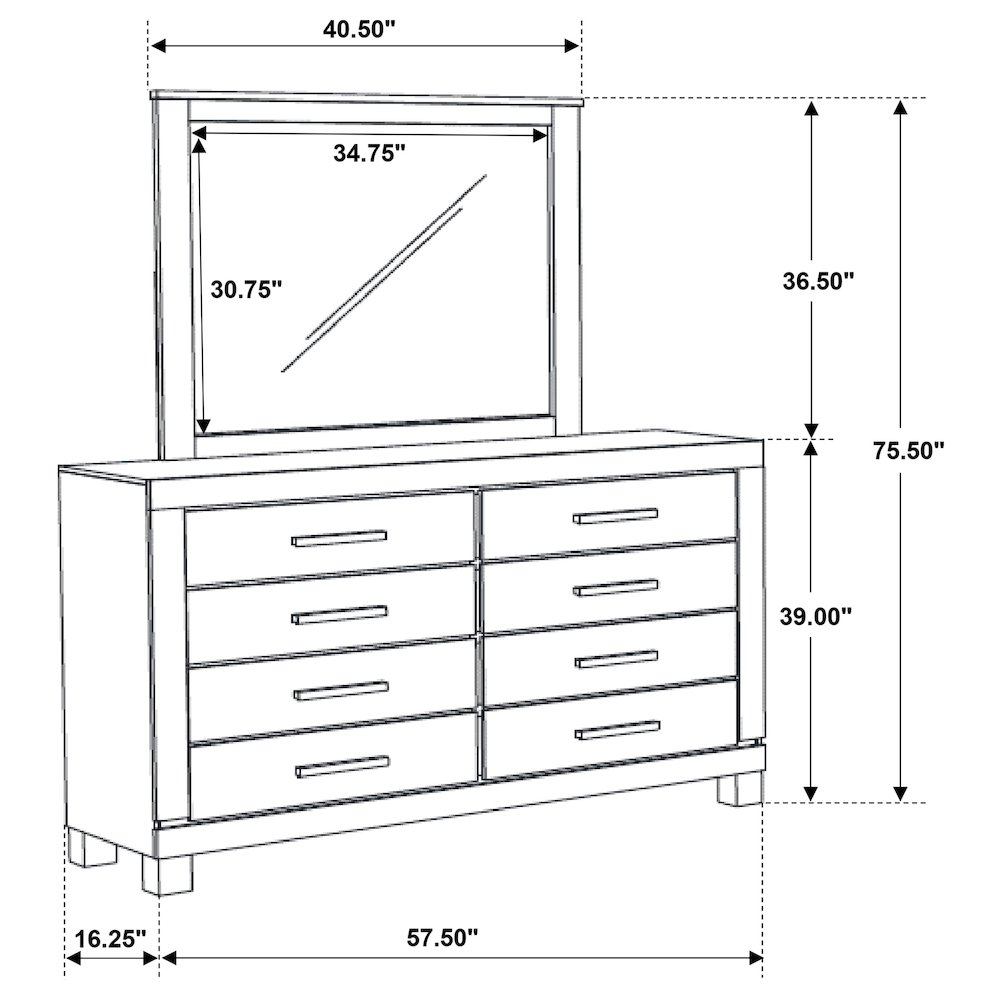 Woodmont 8-drawer Dresser with Mirror Rustic Golden Brown. Picture 13