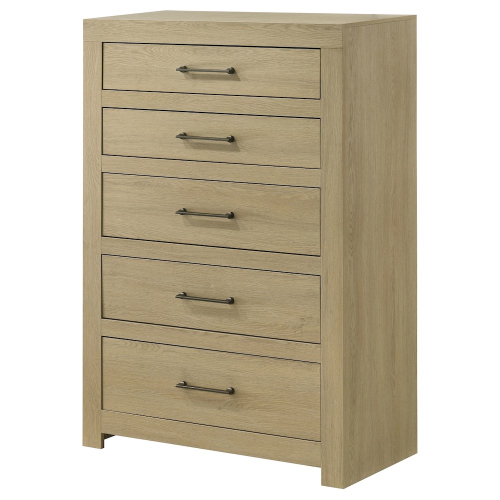 Hendricks 5-drawer Bedroom Chest of Drawers Light Oak. Picture 3