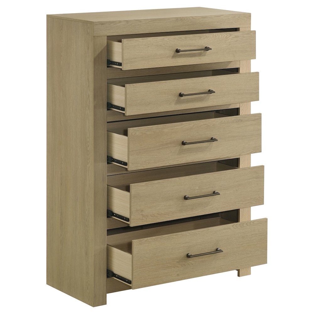 Hendricks 5-drawer Bedroom Chest of Drawers Light Oak. Picture 9