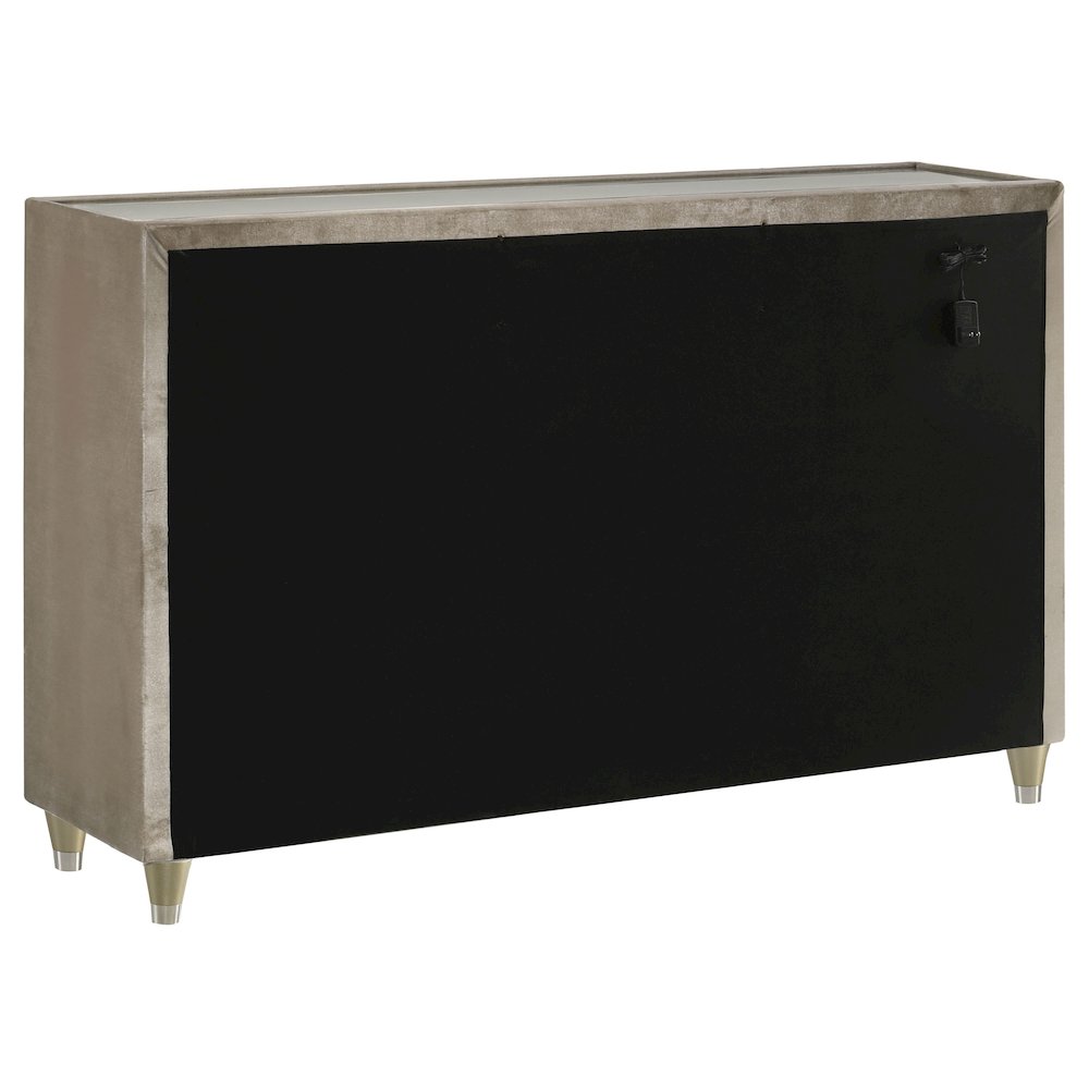 Lorient 8-drawer LED Bedroom Dresser Cabinet Ivory and Camel. Picture 4