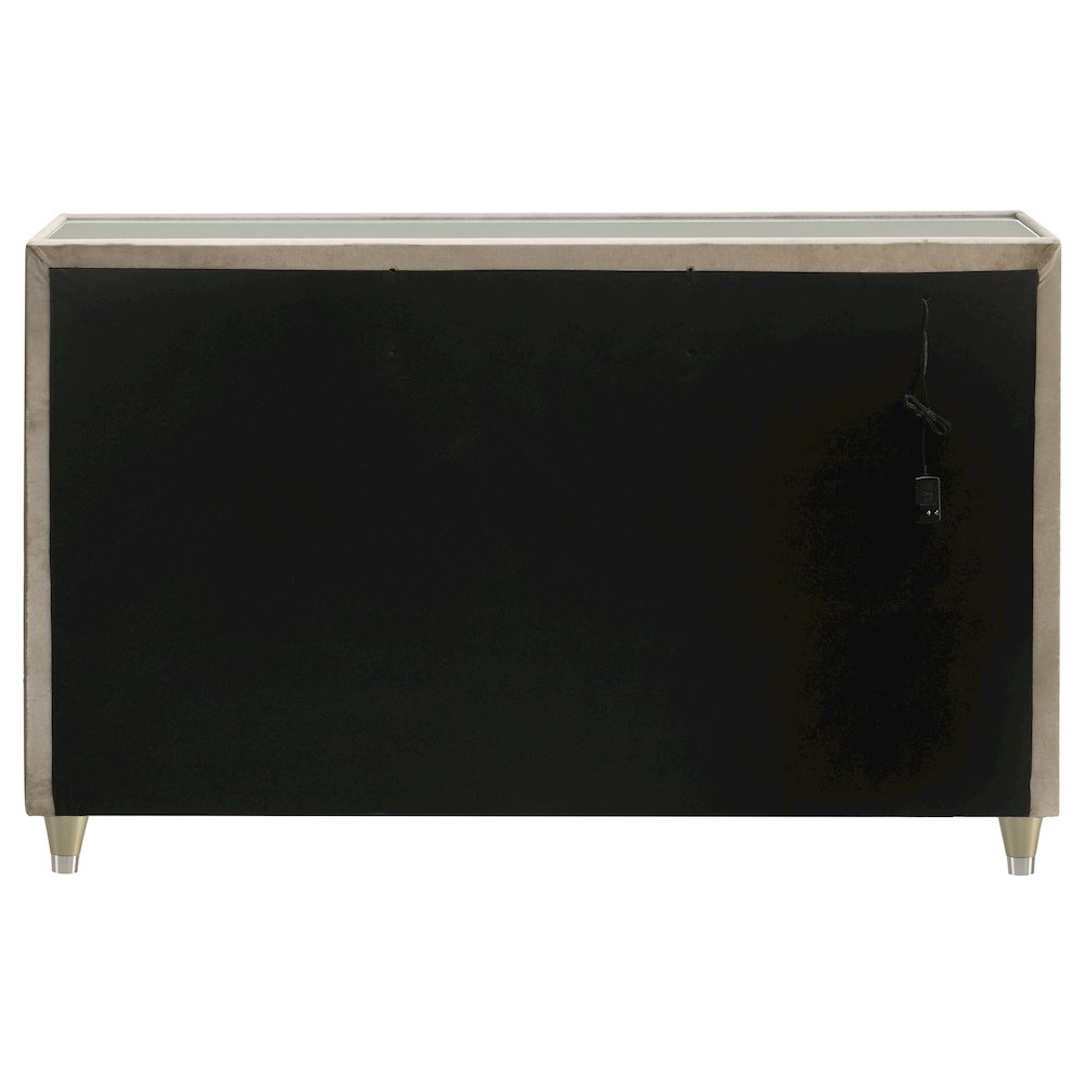Lorient 8-drawer LED Bedroom Dresser Cabinet Ivory and Camel. Picture 5