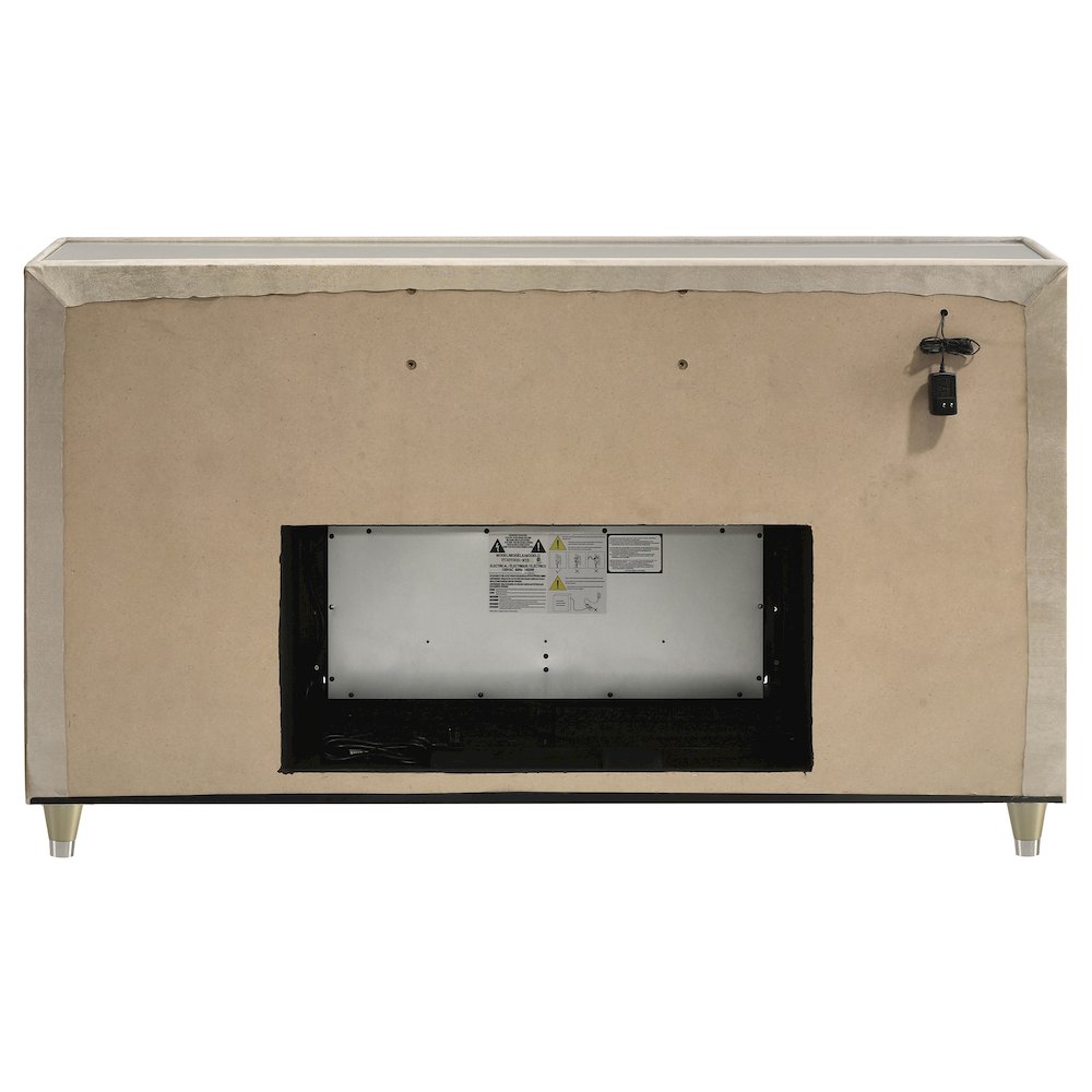 Lorient 8-drawer LED Bedroom Flame Box Dresser Ivory Camel. Picture 5