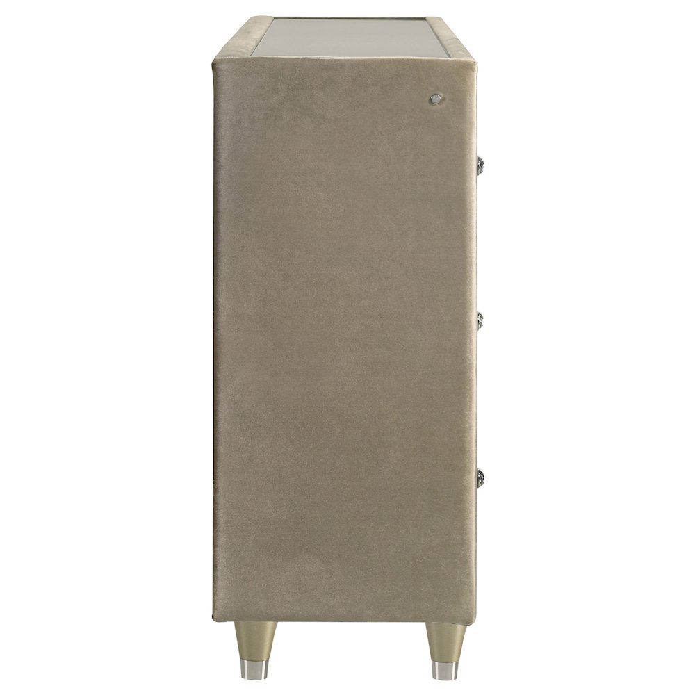 Lorient 8-drawer LED Bedroom Flame Box Dresser Ivory Camel. Picture 6