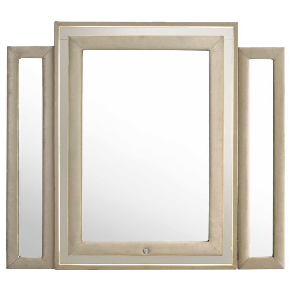 Lorient LED Dresser Mirror Ivory and Camel. Picture 3