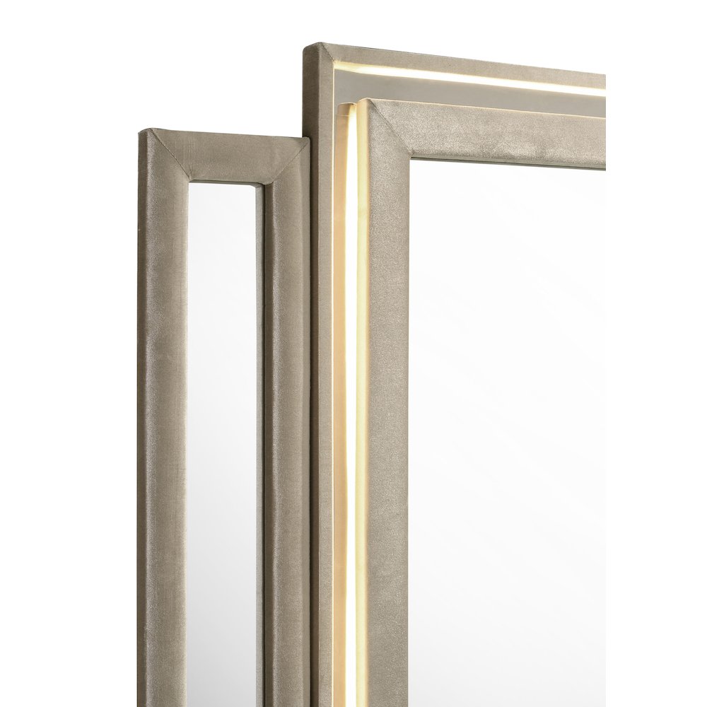 Lorient LED Dresser Mirror Ivory and Camel. Picture 4