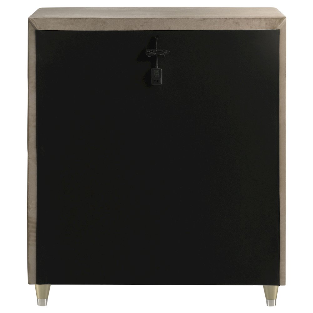 Lorient 5-drawer LED Chest of Drawers Ivory and Camel. Picture 5