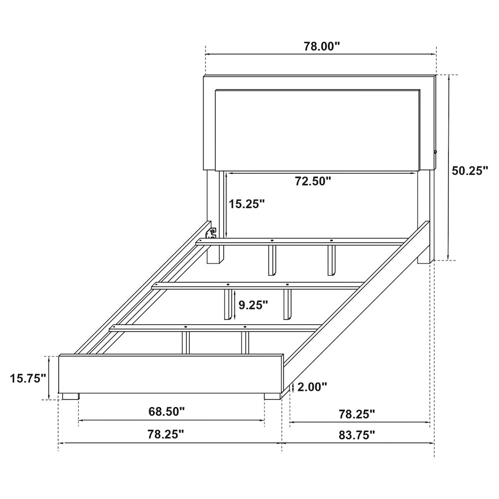 Marceline Wood Eastern King LED Panel Bed Black. Picture 9