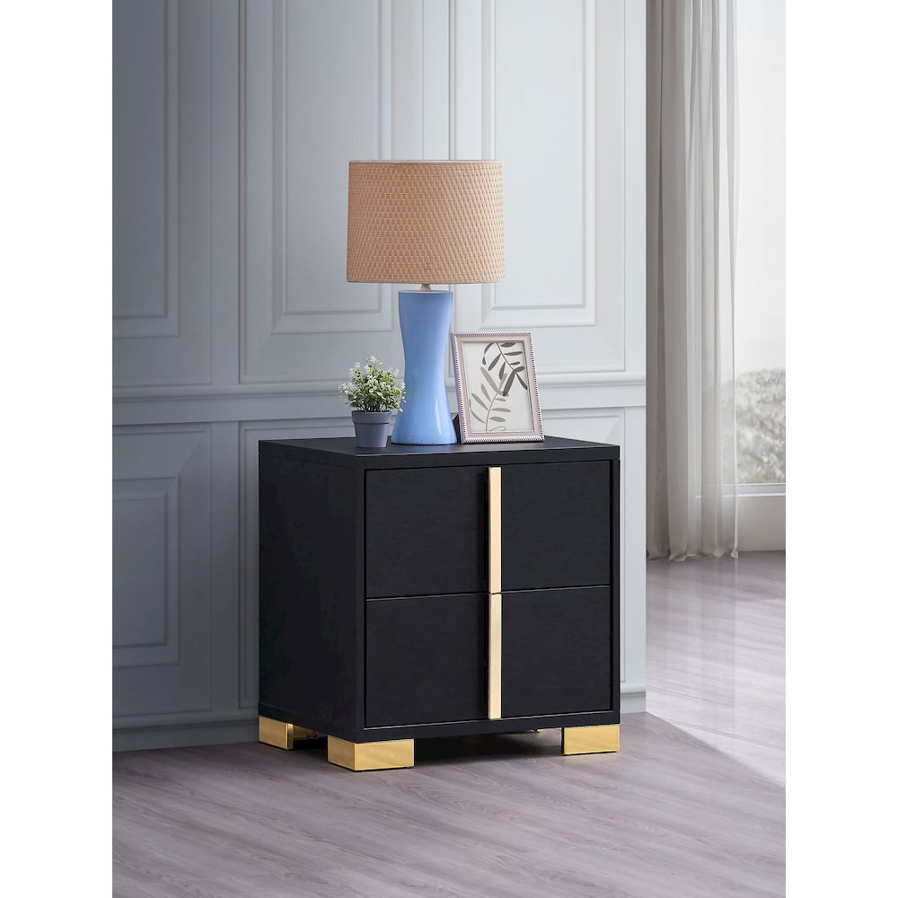 Marceline 2-drawer Nightstand Black. Picture 10