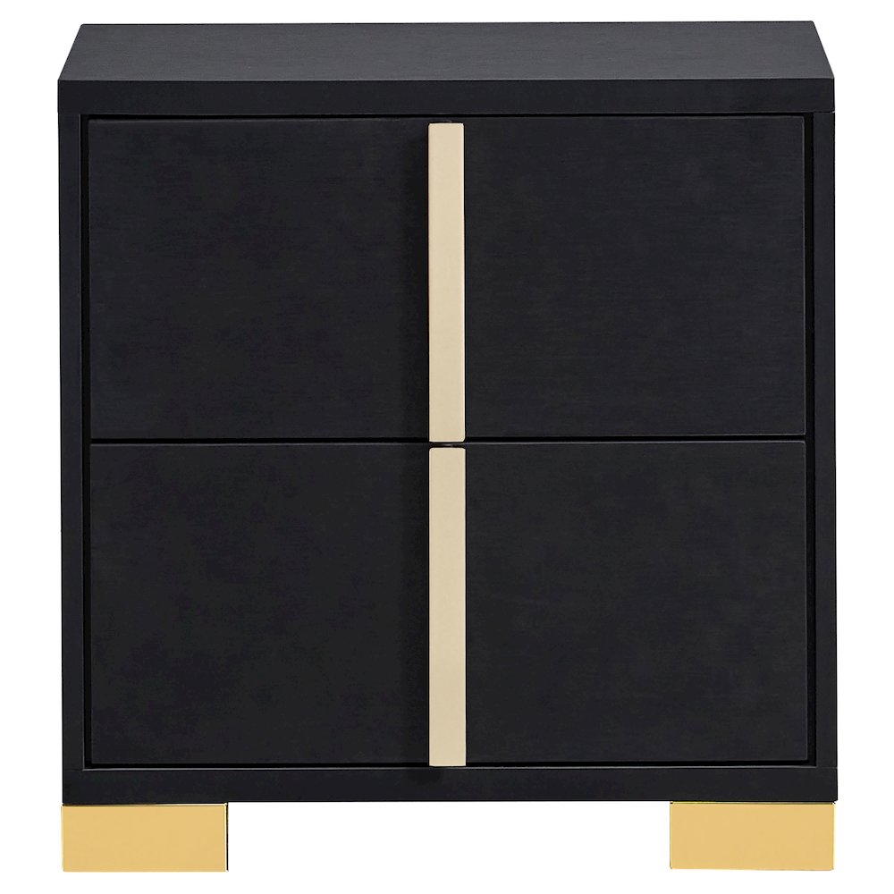 Marceline 2-drawer Nightstand Black. Picture 3