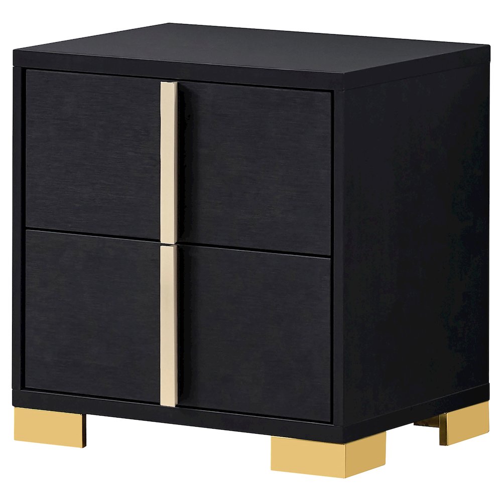 Marceline 2-drawer Nightstand Black. Picture 4