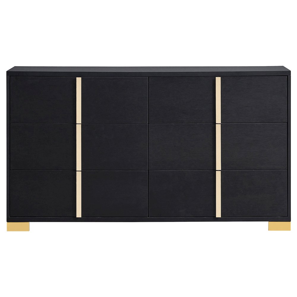 Marceline 6-drawer Dresser Black. Picture 3