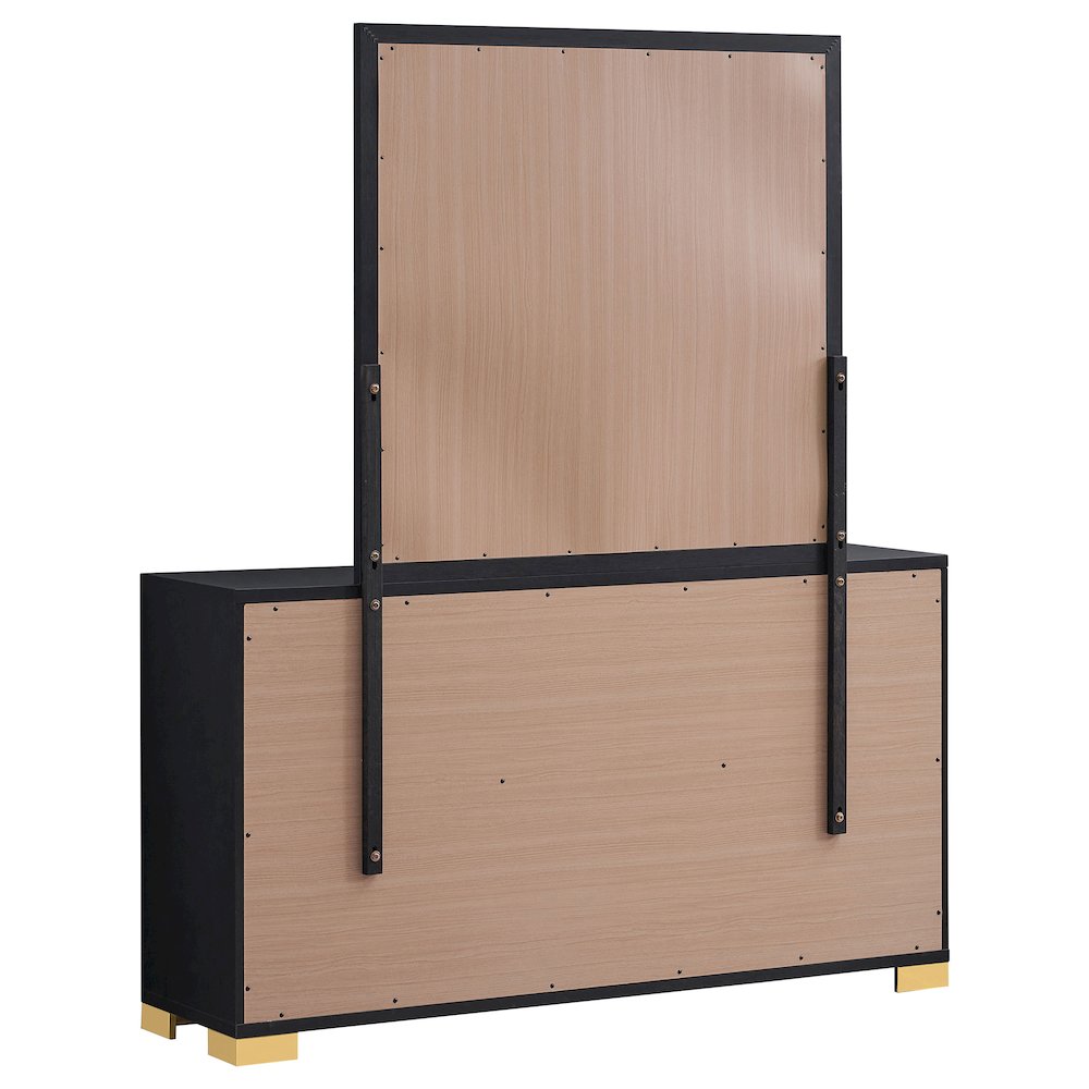 Marceline 6-drawer Dresser with Mirror Black. Picture 6