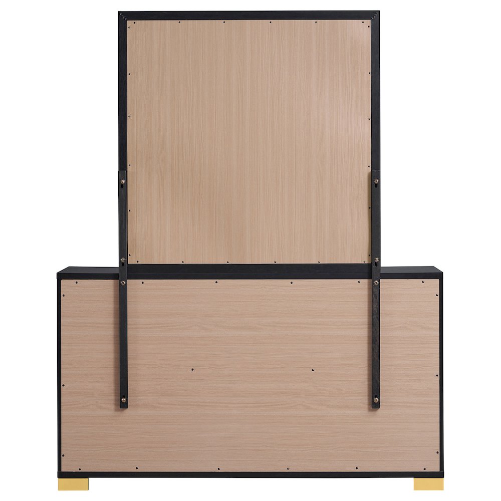 Marceline 6-drawer Dresser with Mirror Black. Picture 7