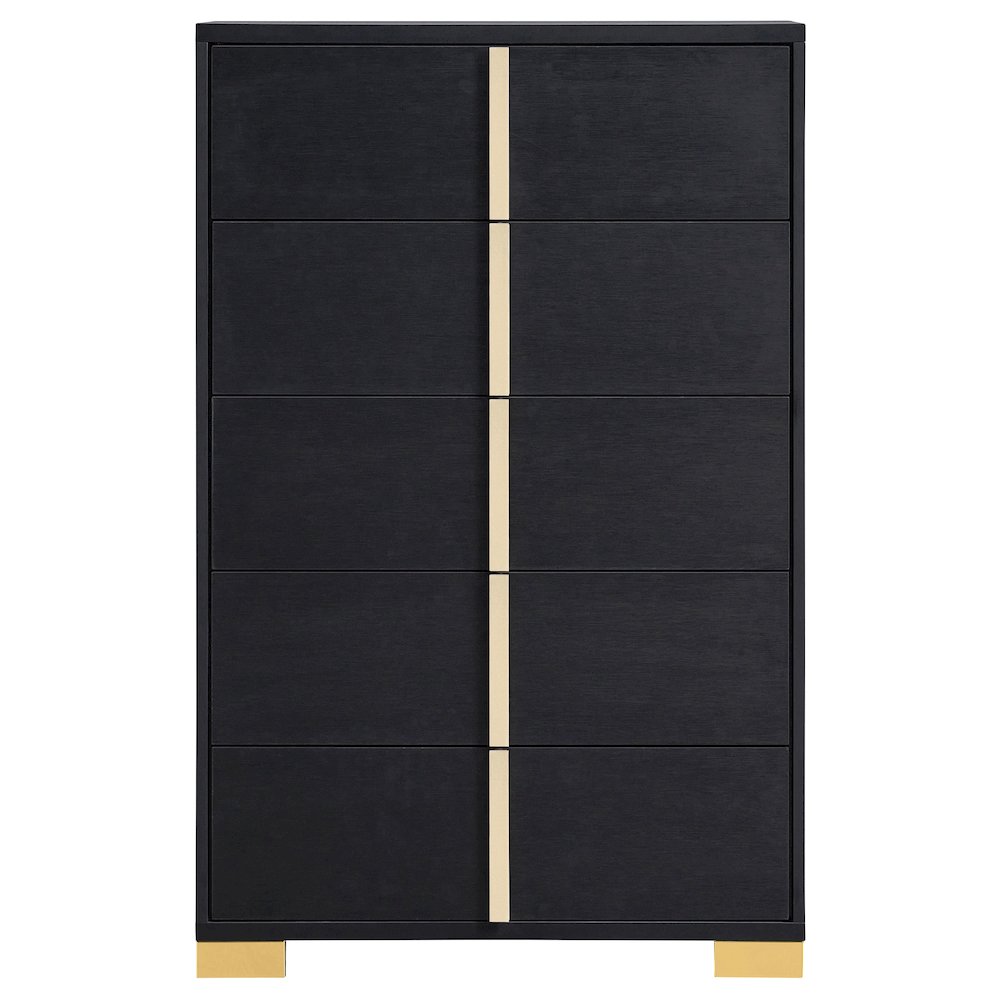 Marceline 5-drawer Bedroom Chest Black. Picture 3