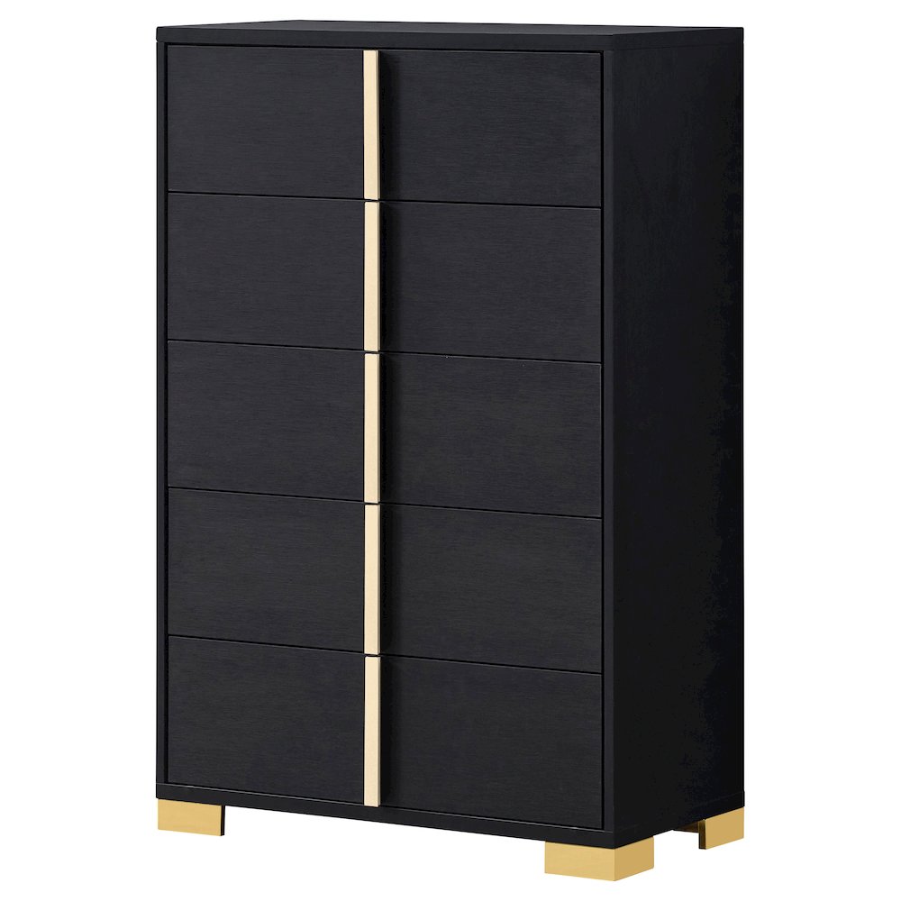 Marceline 5-drawer Bedroom Chest Black. Picture 4