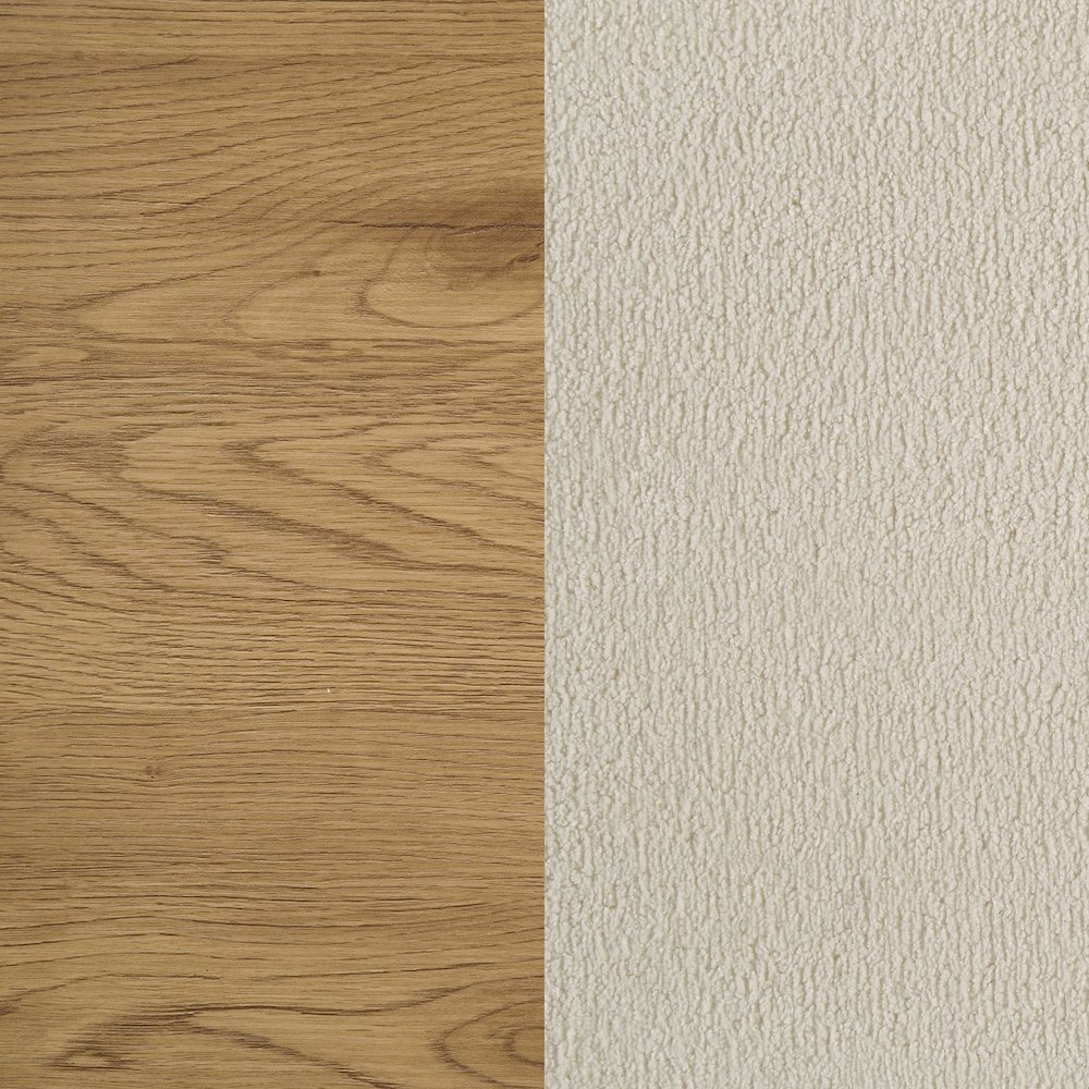 Bennett 62-inch Eastern King Upholstered Panel Bed Cream and Light Oak. Picture 10