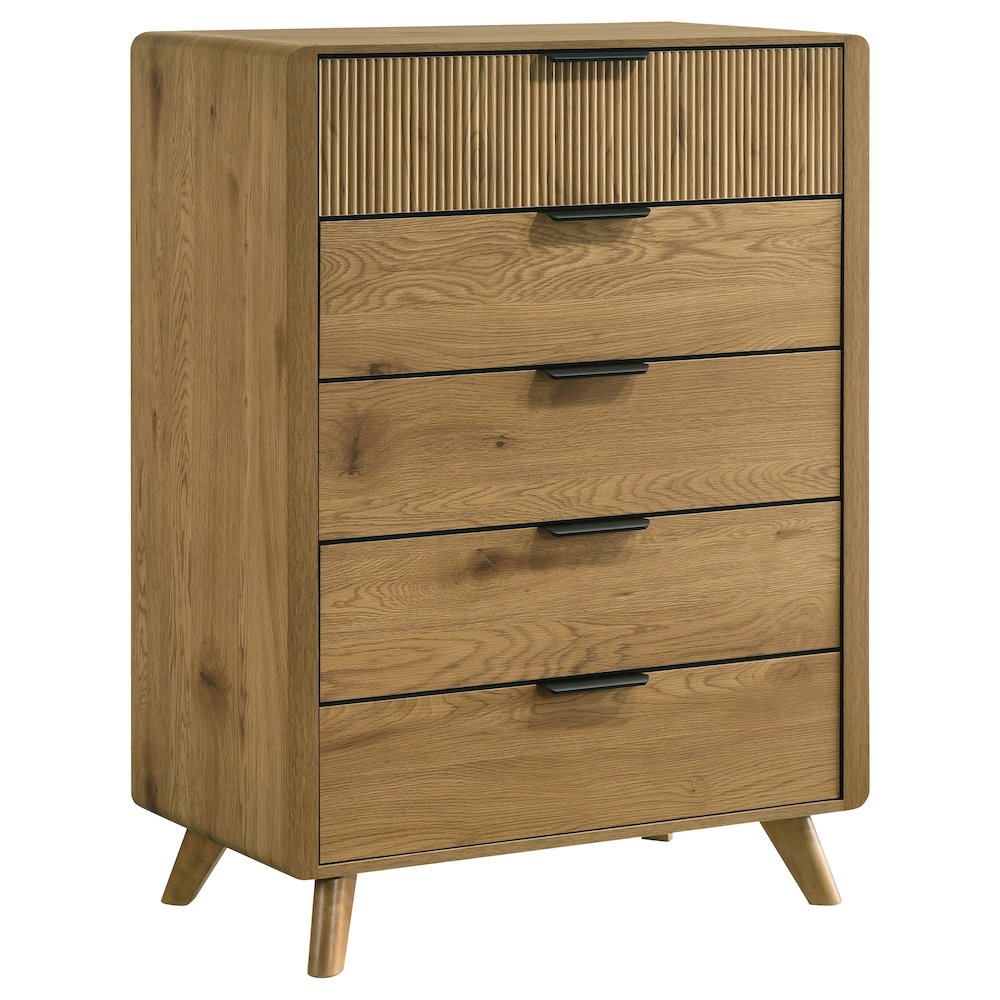 Bennett 5-drawer Bedroom Chest of Drawers Light Oak. Picture 1