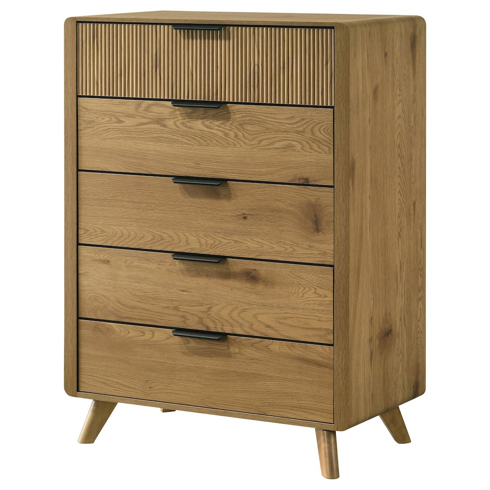 Bennett 5-drawer Bedroom Chest of Drawers Light Oak. Picture 4