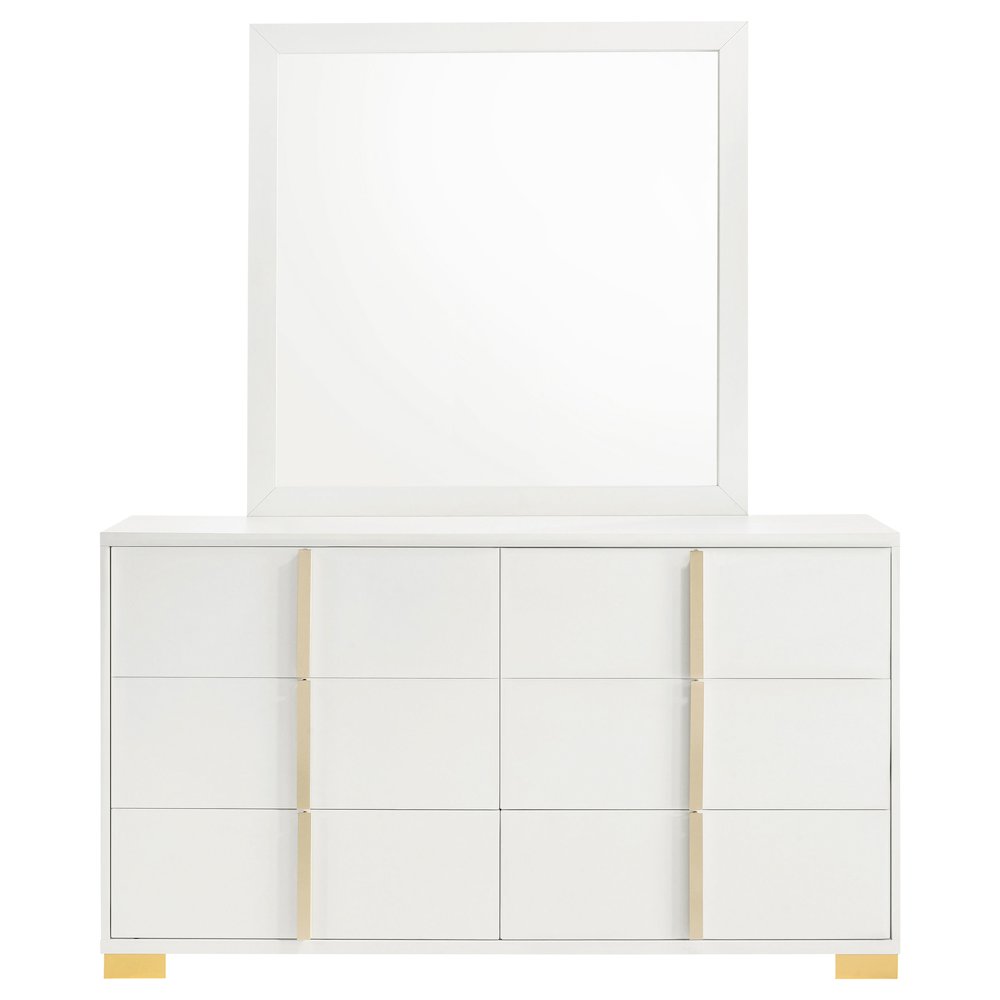 Marceline 6-drawer Dresser with Mirror White. Picture 3