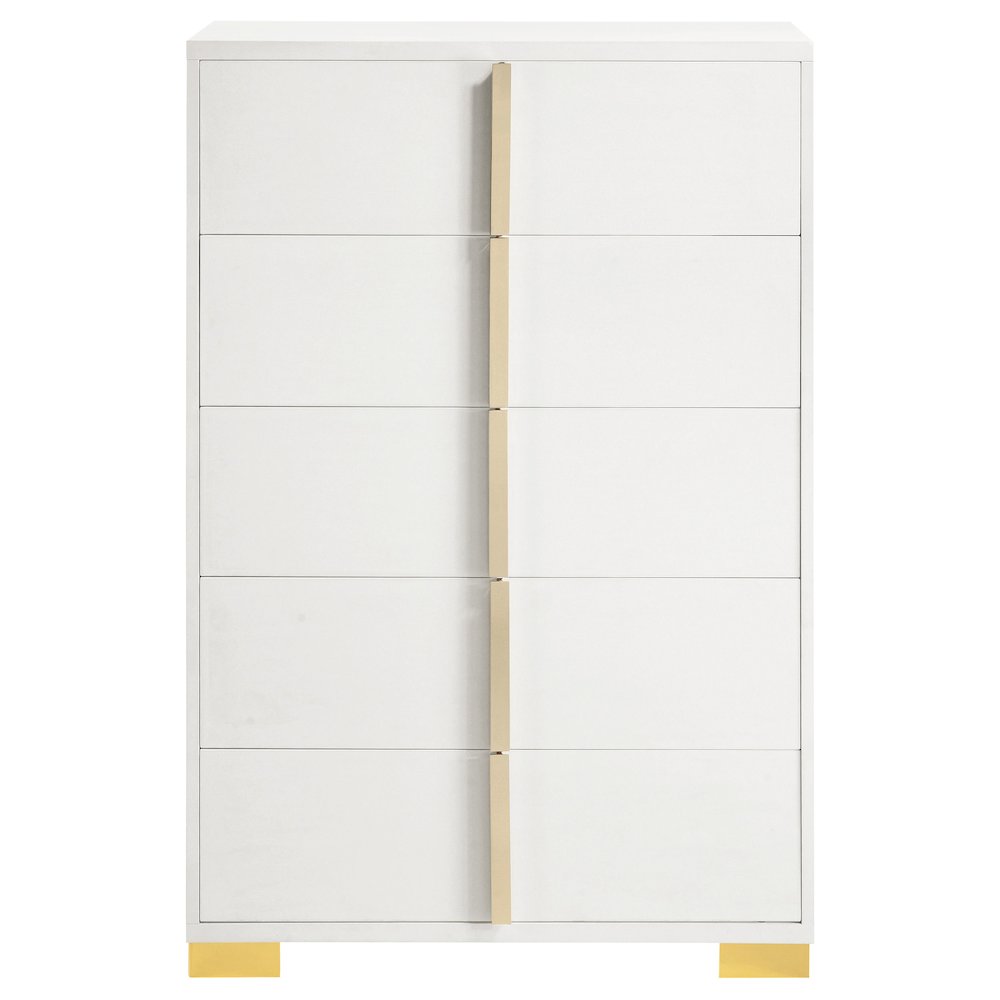 Marceline 5-drawer Bedroom Chest White. Picture 3