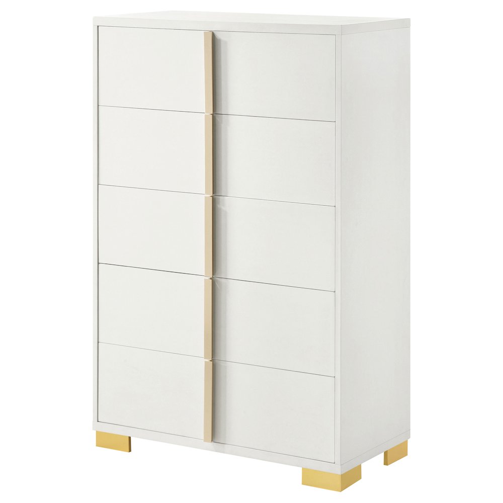 Marceline 5-drawer Bedroom Chest White. Picture 4