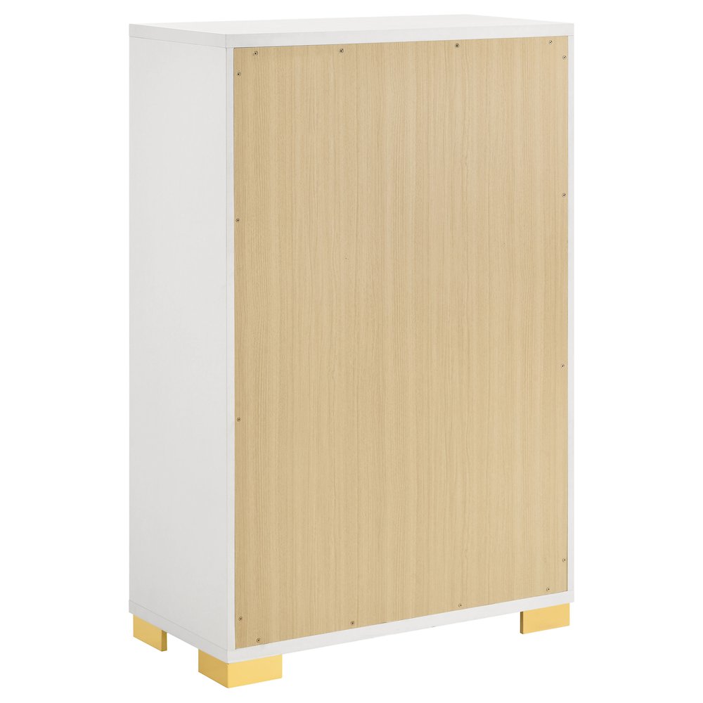 Marceline 5-drawer Bedroom Chest White. Picture 6