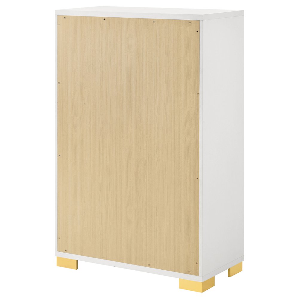 Marceline 5-drawer Bedroom Chest White. Picture 8