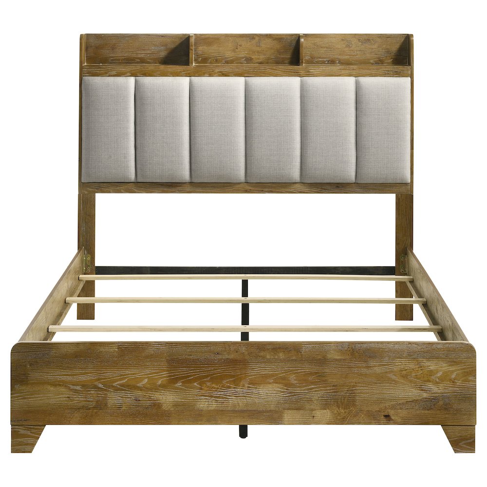 Henderson 57-inch Queen Bookcase Panel Bed Medium Oak. Picture 4
