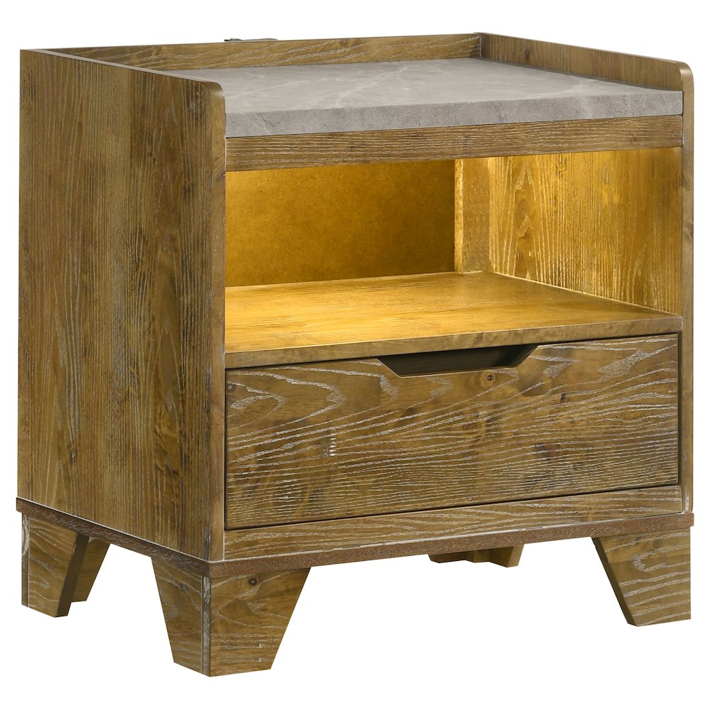 Henderson 4-piece Queen Bedroom Set Medium Oak. Picture 5