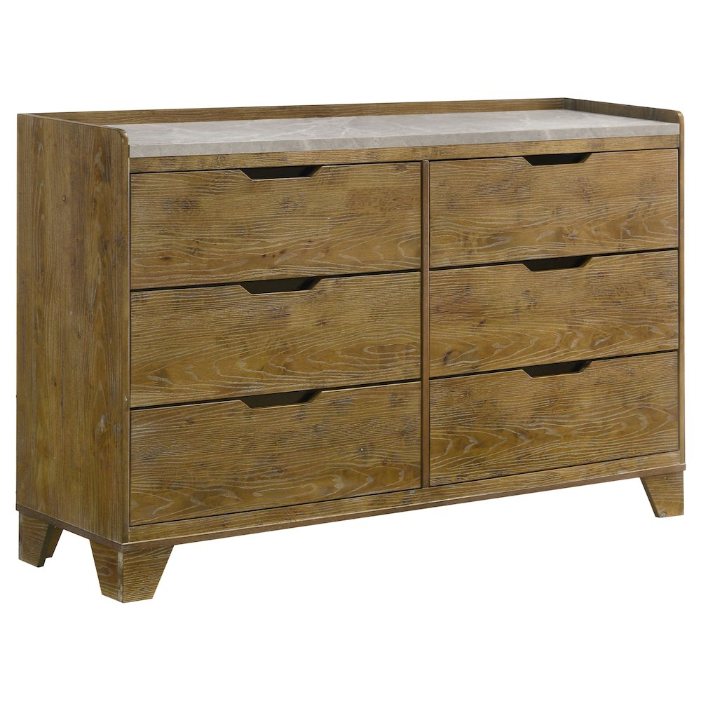 Henderson 6-drawer Bedroom Dresser Cabinet Medium Oak. Picture 1