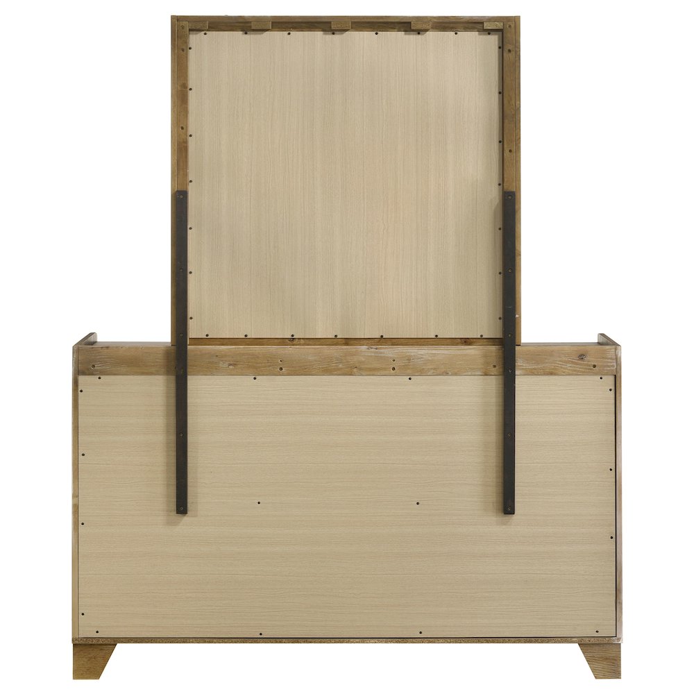 Henderson 6-drawer Bedroom Dresser with Mirror Medium Oak. Picture 5