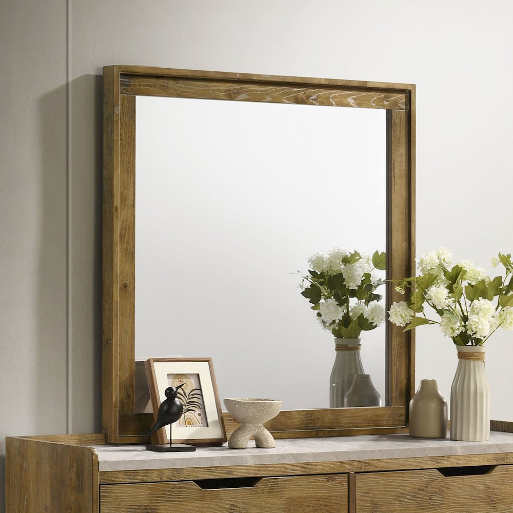 Henderson Dresser Mirror Medium Oak. Picture 2