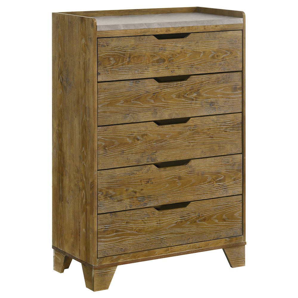 Henderson 5-drawer Bedroom Chest of Drawers Medium Oak. Picture 1