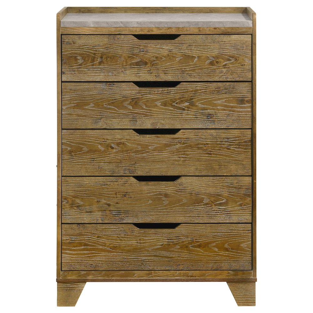 Henderson 5-drawer Bedroom Chest of Drawers Medium Oak. Picture 3