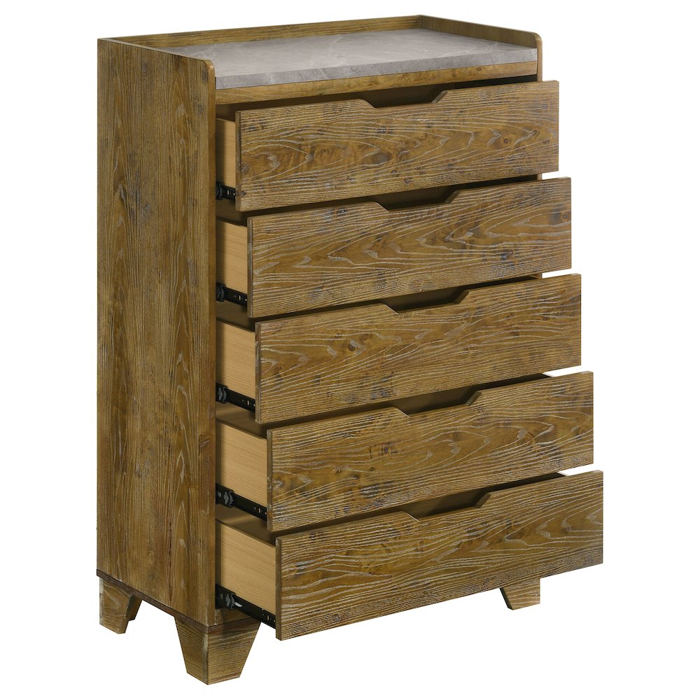 Henderson 5-drawer Bedroom Chest of Drawers Medium Oak. Picture 7