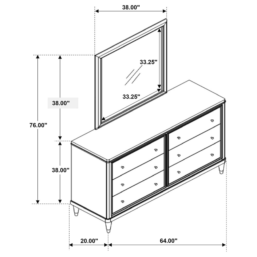 Emberlyn 6-drawer Dresser with Mirror Brown. Picture 16