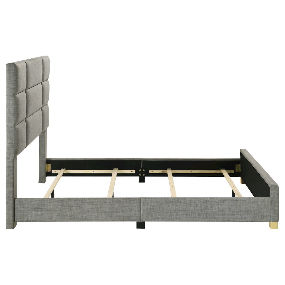 Ines 52-inch Fabric Upholstered Eastern King Panel Bed Grey. Picture 7