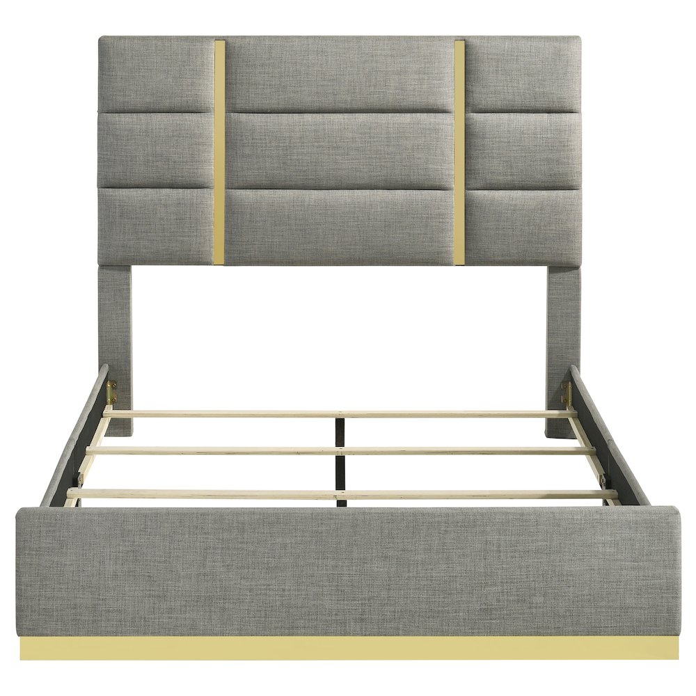 Ines 52-inch Fabric Upholstered Queen Panel Bed Grey. Picture 4